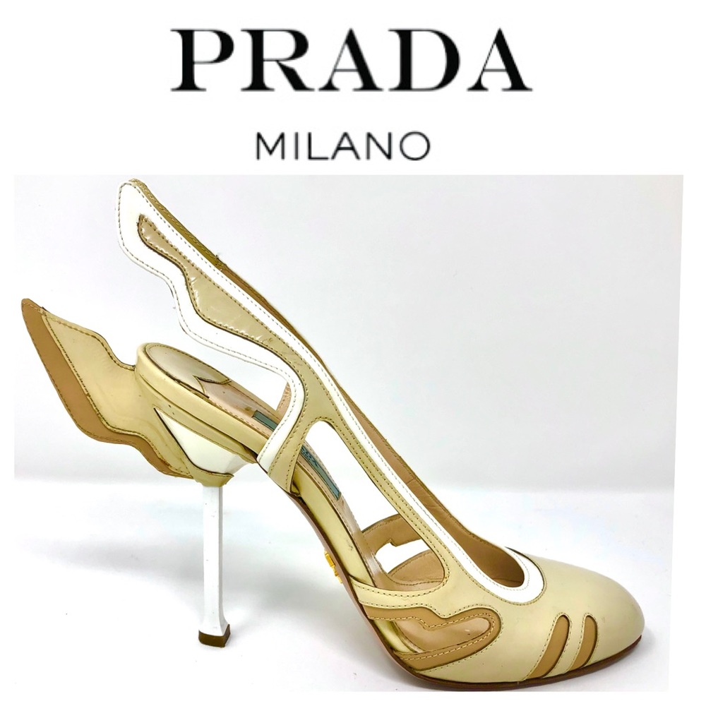 PRADA ✨ULTRA-RARE✨ Flame Wing Nude Pumps